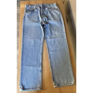 Vintage Levis Jeans 36x32 501 Made In USA 90’s Button Fly Distressed Light Wash